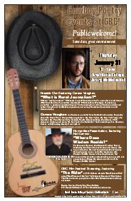 Enjoy Three Cowboy Poetry Events at GBC January 31 graphic.