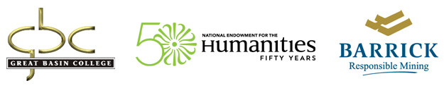 Great Basin College, National Endowment for the Humanities, and Barrick Mining logos