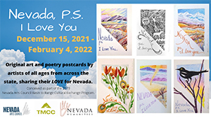 GBC Art Gallery is Excited to Host Nevada P.S. I Love You Postcard Project image. Click to see alrger image.