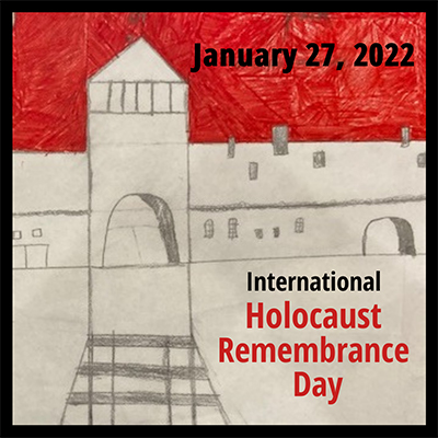 Holocaust Remembrance Day graphic.