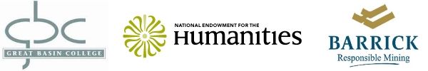 Great Basin College, National Endowment for the Humanities, and Barrick Mining logos