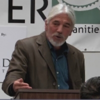 Dan Flores during talk on Coyote America, 29 January 2016